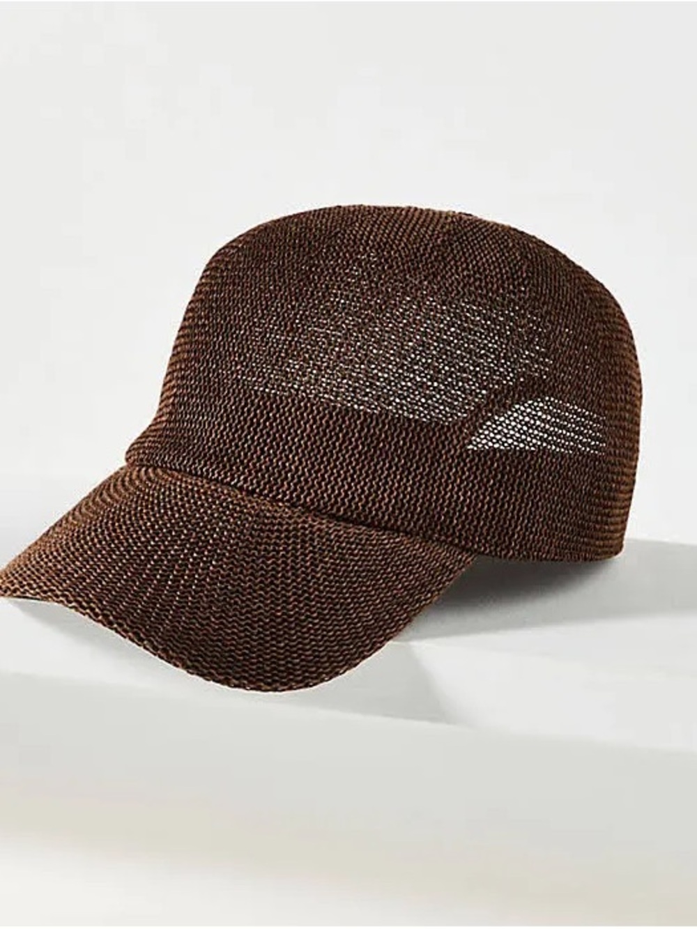Anthropologie WYETH Paula Woven mesh packable Baseball Cap in chocolate SOLD OUT